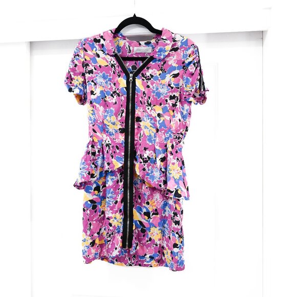 Alice McCall Size 6 Retro Punk Full Zipper Tiered Mini Dress - Picture 3 of 8